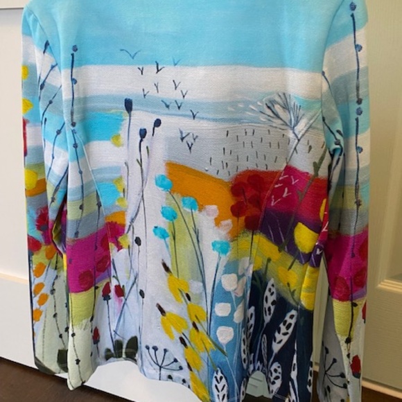 Simply Art by Dolcezza sz S mid-length blazer jacket multicolour flowers - Picture 5 of 16